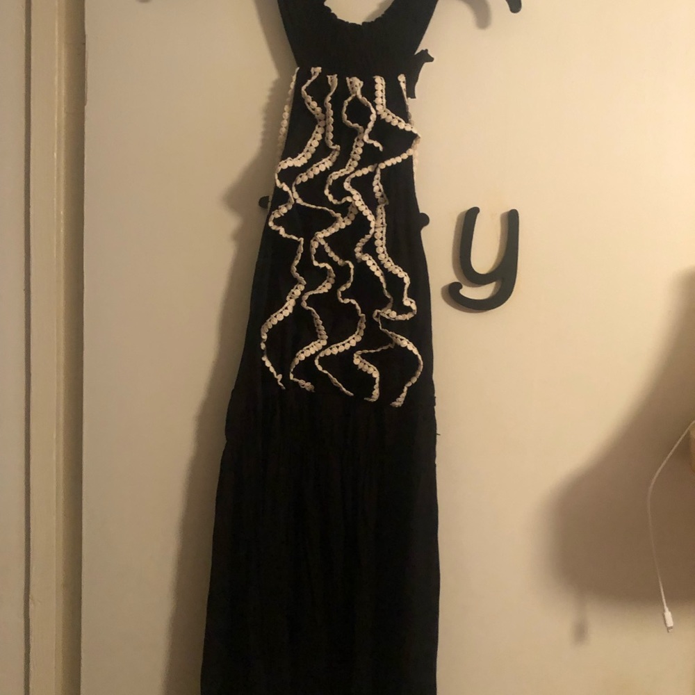 Sexy black halter dress